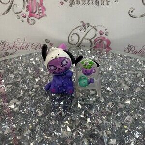 Galactic cat Purple TokiDoki Cat With Small Gardening Toy Figurines